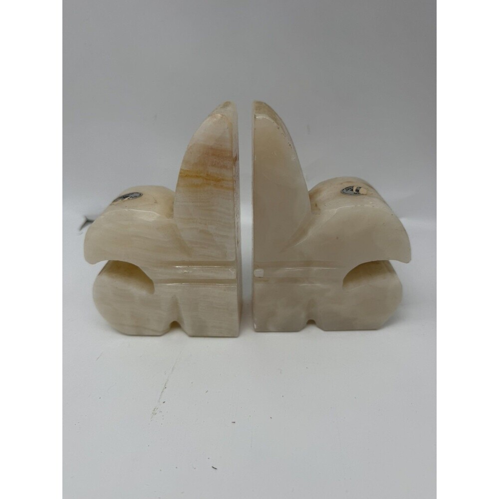 MCM Art Deco Marble Bookends - Roughly 6”X4”X2”